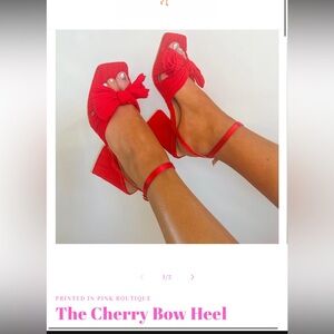 cherry bow high heels